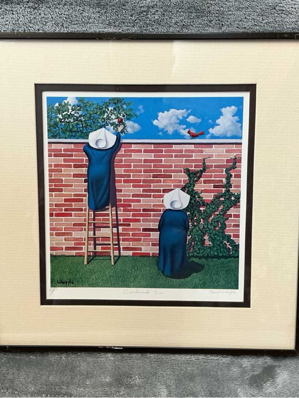 Frank Whipple “CARDINAL SIN”-Signed Artist Proof - Matted & Framed